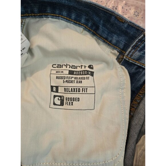 Carhartt Mens Relaxed Fit Jeans 30x32 Blue Denim western Workwear - Picture 9 of 12